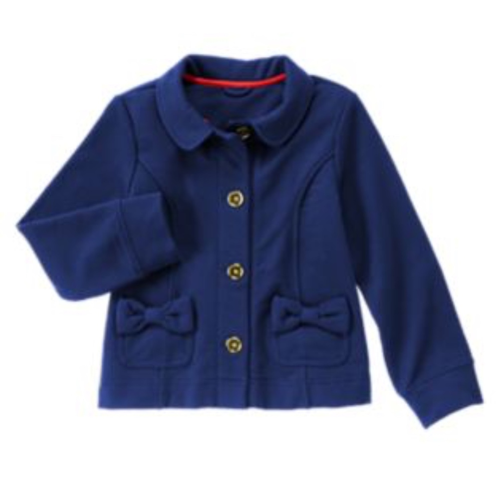 Gymboree Girls Bow Pocket Fleece Jacket Sz XS S